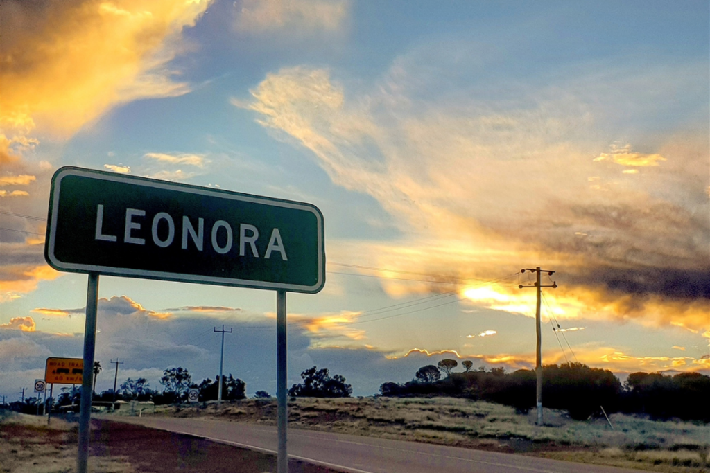 Leonora sign in regional Western Australia